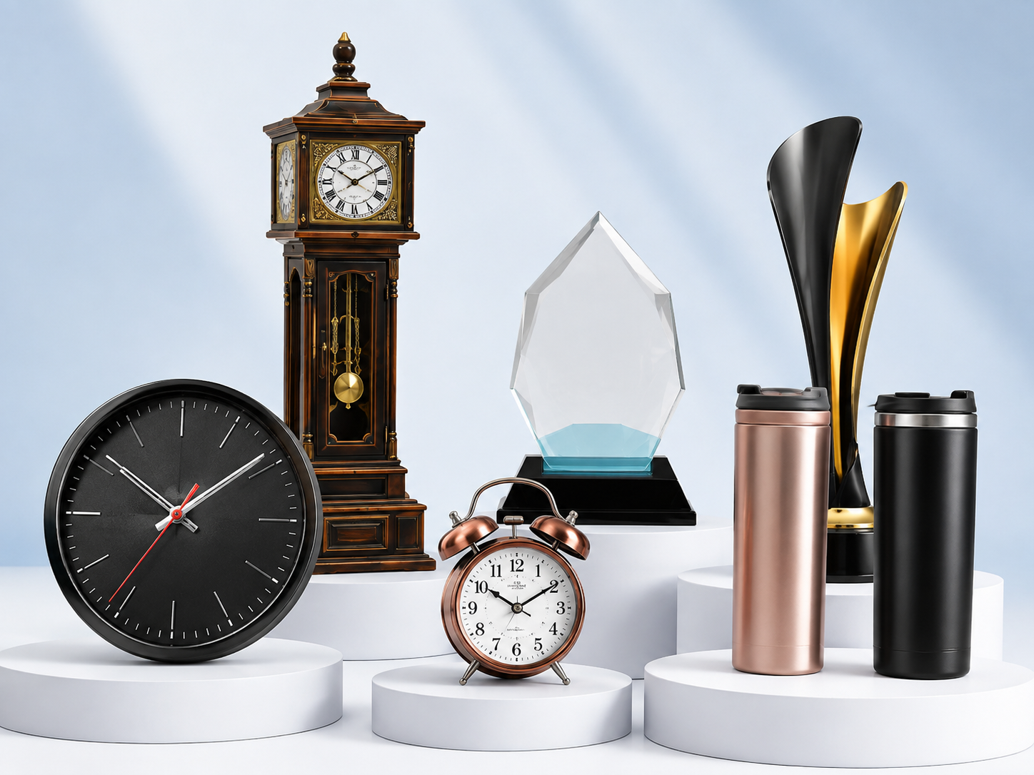 Premium clocks, awards, tumblers and trophies